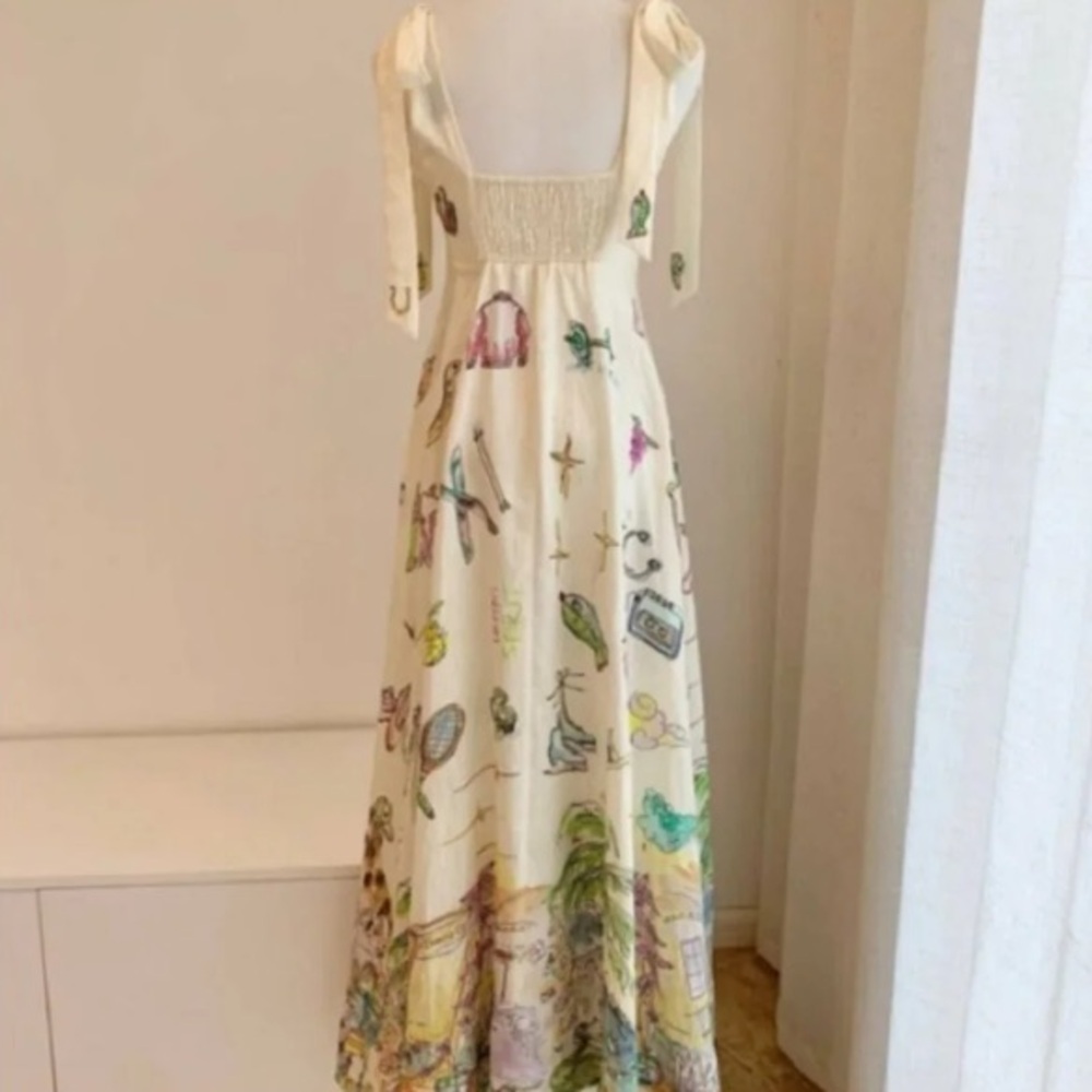 Alémais Anouk printed linen midi dress - Picture 4 of 8